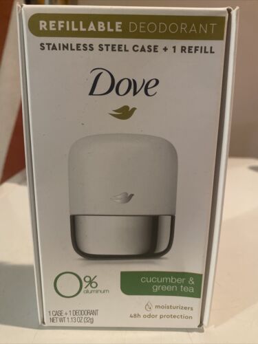 3 Pack - Dove Refillable Deodorant Stainless Steel Case + 1 Refill Cucumber & Green Tea