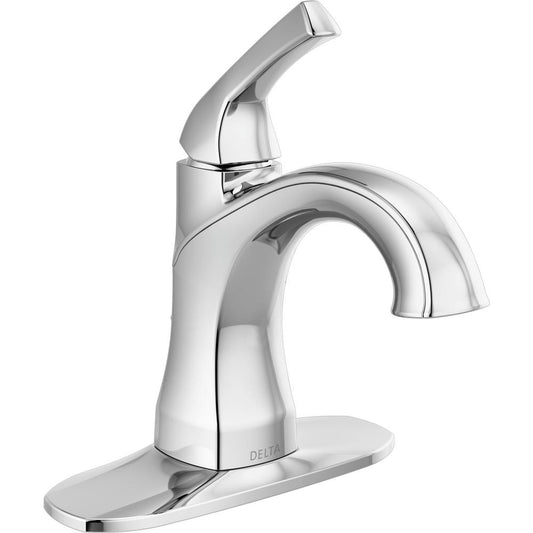 Delta Portwood Single Hole Single-Handle Bathroom Faucet in Chrome, Grey