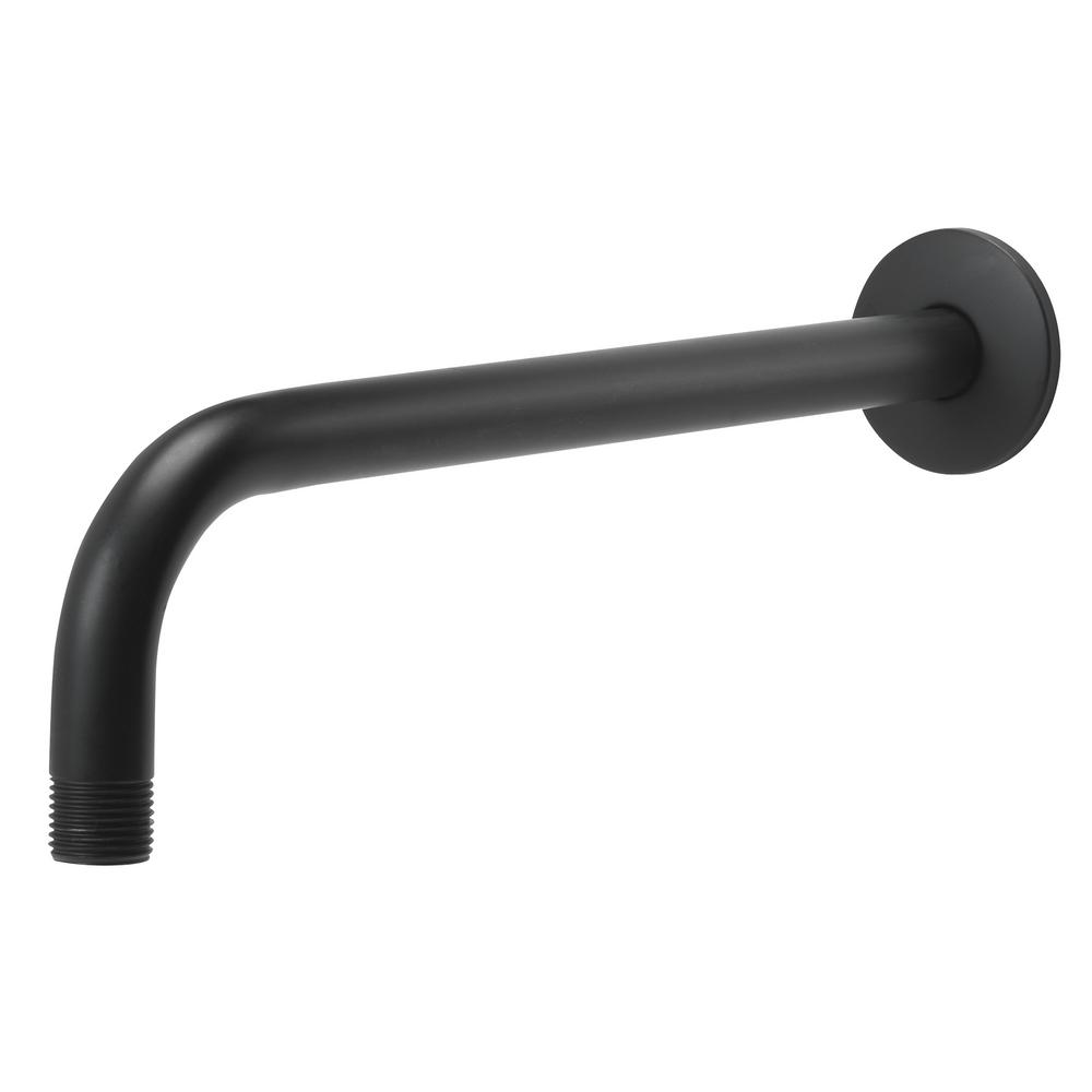 Glacier Bay 12 in. Raincan Shower Arm Matte Black