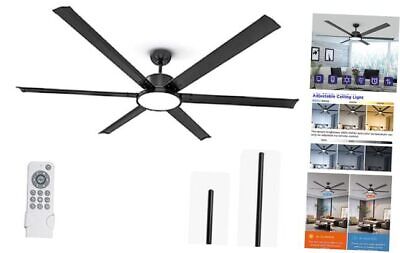 72inch Ceiling Fans with Lights and Remote Industrial DC Motor Metal Ceiling