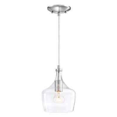 Hukoro 1-Light Kitchen Island Teardrop Glass Pendant w/ Brushed Nickel Finish