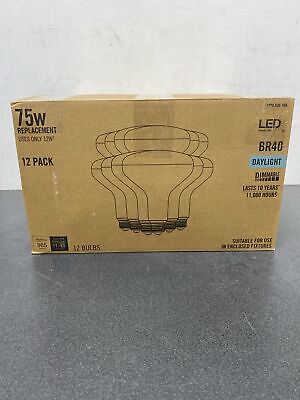 Private brand BR40-1D 12W DL Dimmable LED Daylight Bulb, 12-Pack