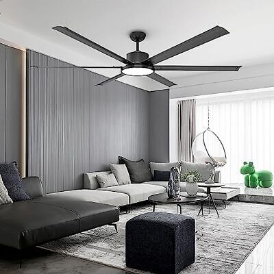 72inch Ceiling Fans with Lights and Remote Industrial DC Motor Metal Ceiling