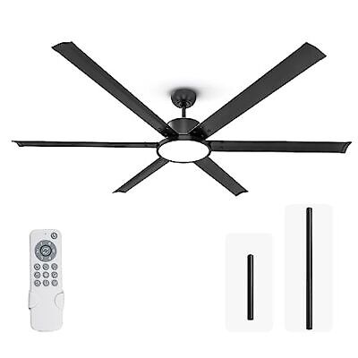 72inch Ceiling Fans with Lights and Remote Industrial DC Motor Metal Ceiling