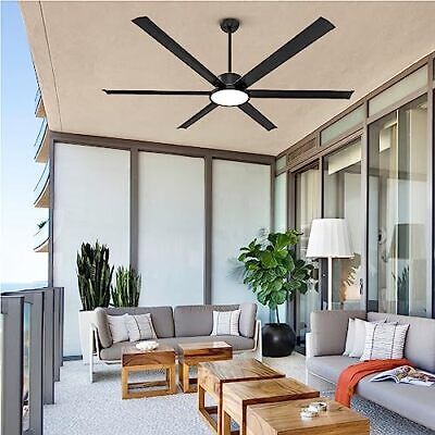 72inch Ceiling Fans with Lights and Remote Industrial DC Motor Metal Ceiling