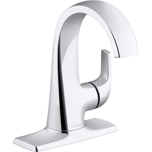 KOHLER Cursiva Single Handle Single Hole Bathroom Faucet in Polished Chrome