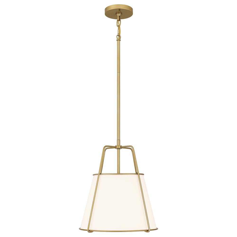 DSI Taylor 2-Light Gold Pendant with White Fabric Shade