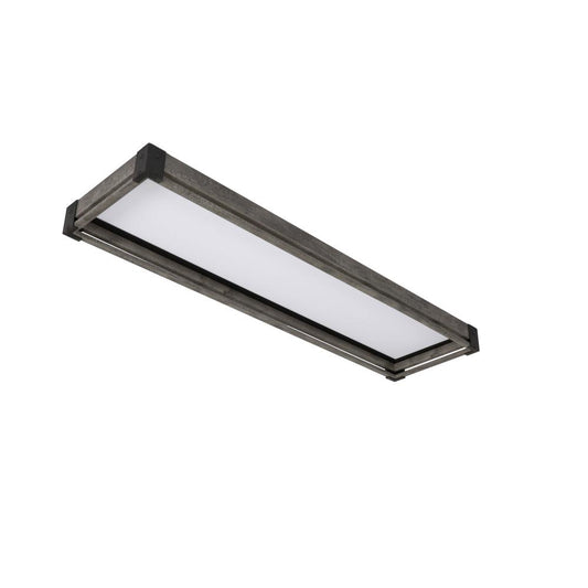 Commercial Electric Sebastian 48 in. X 13 in. Farmhouse Gray with Black CCT Selectable LED Flush Mount Ceiling Light 4000 Dimmable Lumens