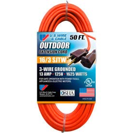 50 FEET 16/3 GAUGE BLACK EXTENSION CORD SJTW