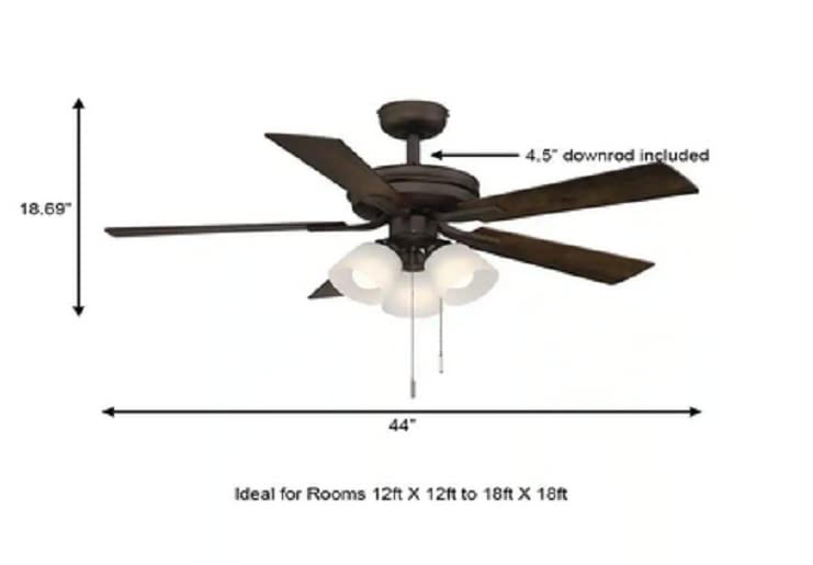 Hampton Bay Sinclair II 44 in. Indoor Oil Rubbed Bronze LED Ceiling Fan with Light