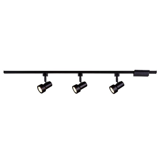 3-Light Mini Step 44 in. Black Integrated LED Linear Track Lighting Kit