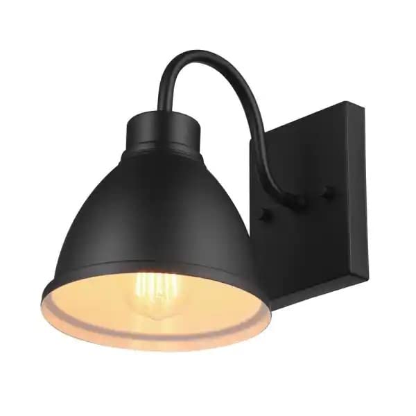 Swanson 1-Light Matte Black Hardwired Outdoor Indoor Wall Lantern Sconce