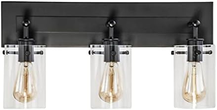 Hampton Bay Regan 21 in. 3-Light Espresso Bronze Bathroom Vanity Light with Clear Glass Shades