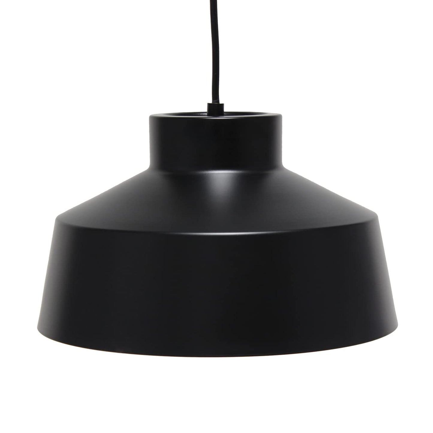 Elegant Designs PT1012-BLK Vintage Industrial Metal Shade Farmhouse Hanging Ceiling Fixture Light Pendant, Black