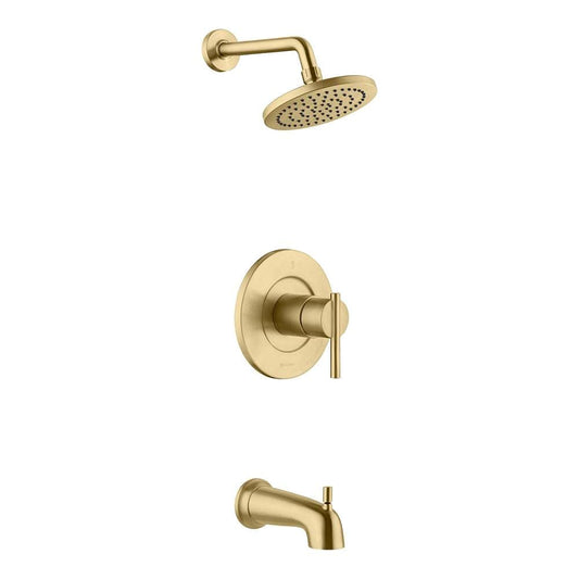 Glacier Bay Dorind Single-Handle 1-Spray Tub and Shower Faucet in Matte Gold (Valve Included)