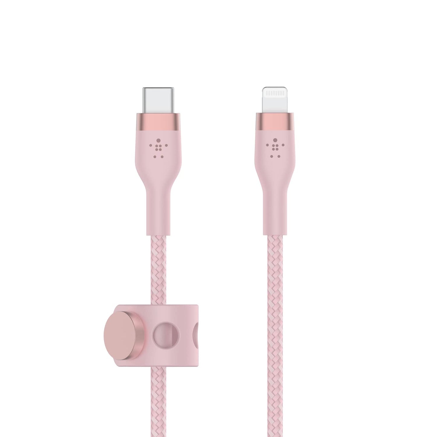 Belkin BoostCharge Pro Flex Braided USB-C to Lightning Cable (2M/6.6ft), MFi Certified 20W Fast Charging PD Power Delivery for iPhone 14, iPhone 13, 12, 11, Pro, Pro Max, Mini, SE, iPad - Pink