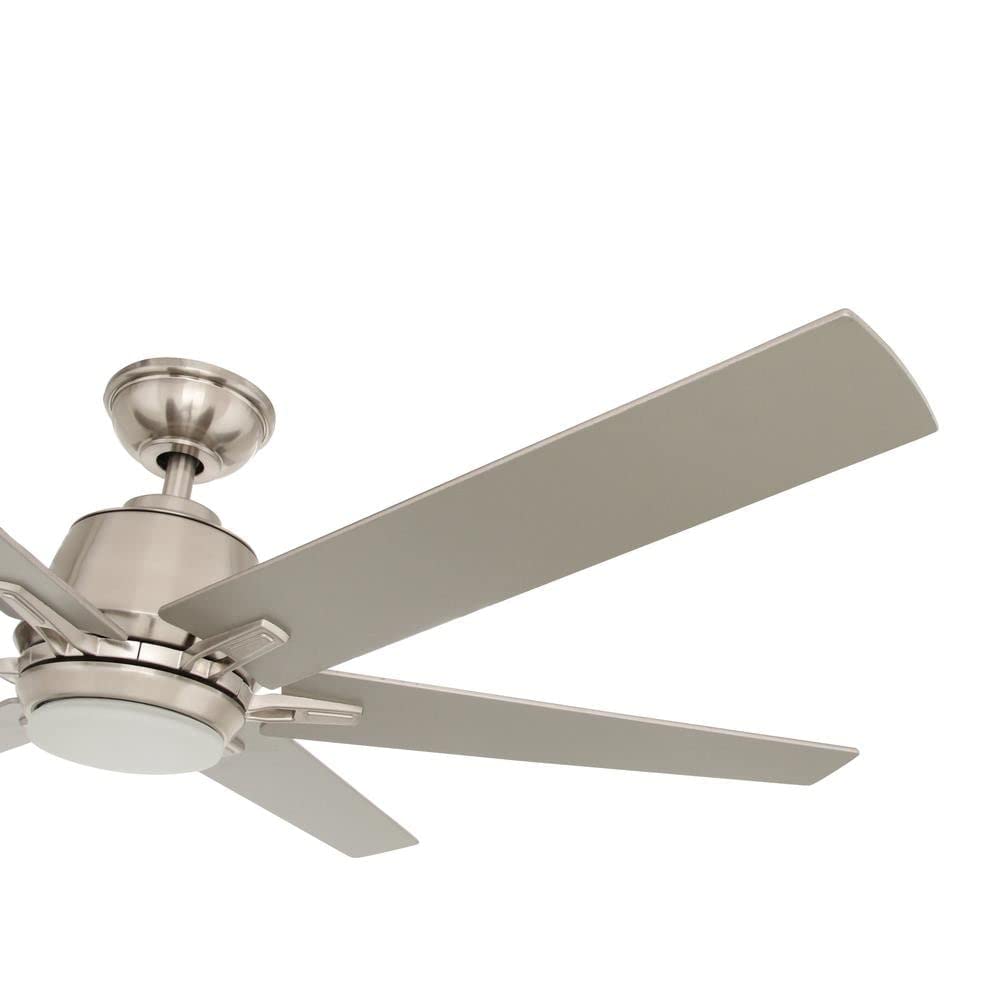 Home Decorators Collection YG493A-BN Kensgrove 54 in. Integrated LED Indoor Brushed Nickel Ceiling Fan with Light Kit and Remote Control