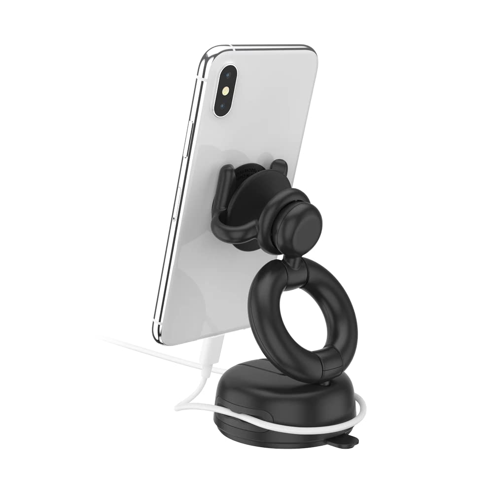 PopSockets Multi-Use Phone Mount Dash Mount, Windshield Phone Mount, and Phone Mount for Desk - Black