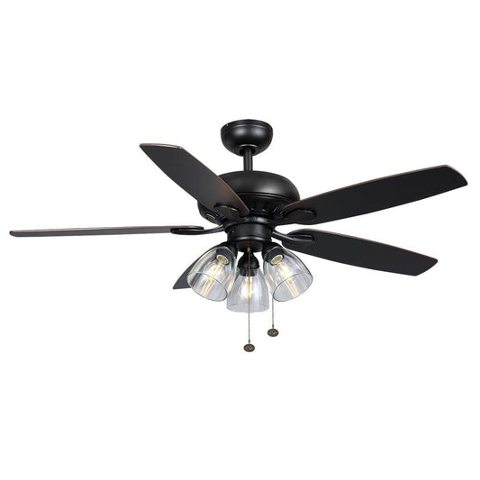 Hampton Bay Rockport 52 in. Led Matte Black Ceiling Fan