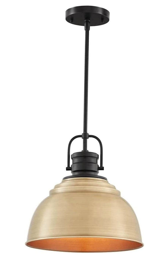 Shelston 1-Light Antique Gold Pendant with Metal Shade