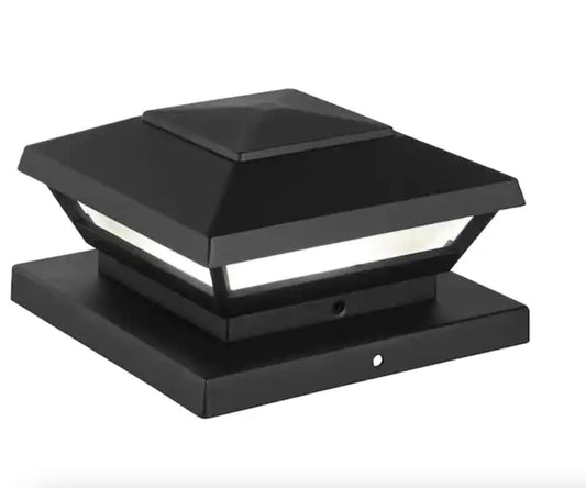 Low Voltage 50 Lumens Black Outdoor Integrated LED 4x4 and 6x6 Deck Post Light; Weather/Water/Rust Resistant