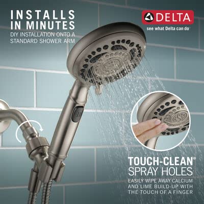 Delta 4.81 in. 7-Spray Handheld Shower Head in Spotshield Brushed Nickel
