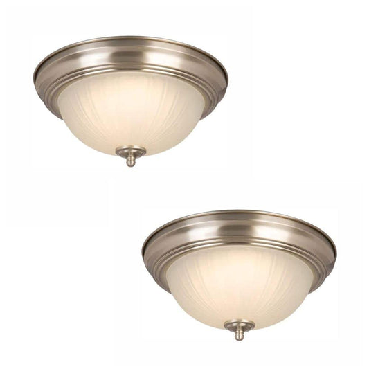 11 in. Brushed Nickel LED Flush Mount (2-Pack)