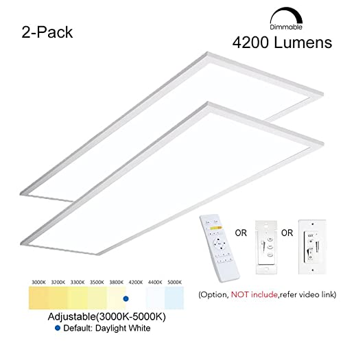 E E Systems Group, Inc. eSenLite 1ft.x4ft. 4200LM LED Commercial Flat Panel Ceiling Light - White (2pcs)