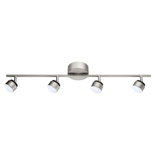 EGLO Armento 1 Collection 30.71 in. W 4-Light Satin Nickel Dimmable Integrated LED Track Lighting Kit with Adjustable Heads