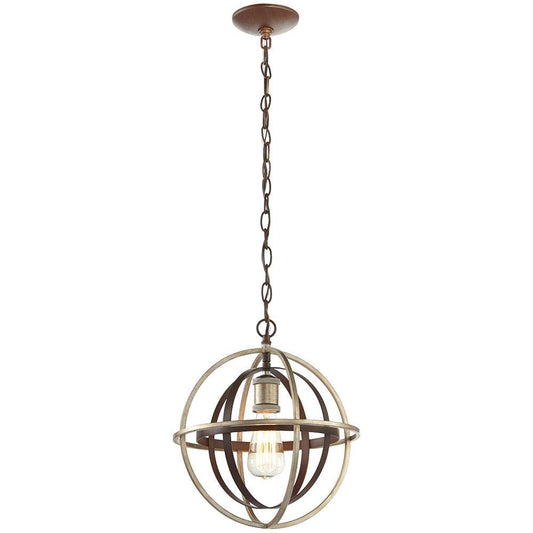 Home Decorators Collection 27030 1-Light Bronze & Champagne Pewter Mini Pendant