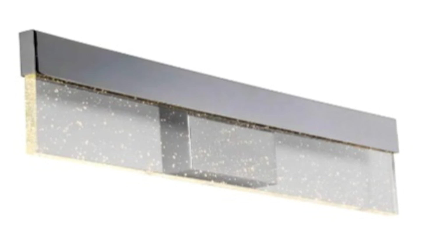 Havelock 22.7 in. 1-Light Chrome Integrated LED Bathroom Vanity Light Bar with Clear Seedy Glass