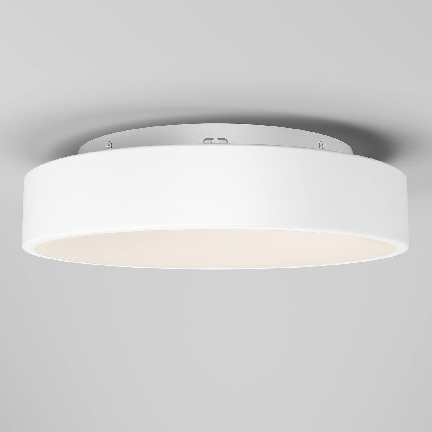 Artika Aiden 17W LED Drum Flush Mount Ceiling Light Fixture, White - 1200 Lumens, Tunable White Technology 2700-3000-3500-4000-5000 Kelvin, No Bulb Required