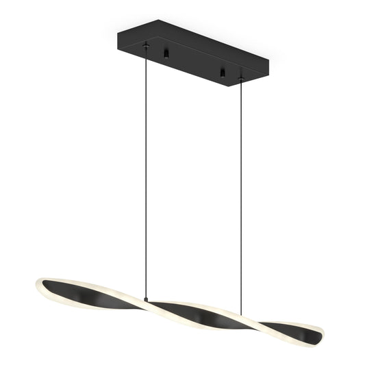 artika Finley 30 Watts Integrated LED Modern Pendant Light Fixture, Black Ideal for Kitchen Islang Light, Mini-Pendant, 1600 Lumens 3000-4000-5000 Kelvin