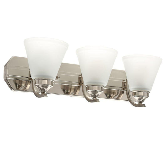 Hampton Bay 261 370 3 Light Semi Flush Mount 7.5"X24"X7.38 Brushed Nickel