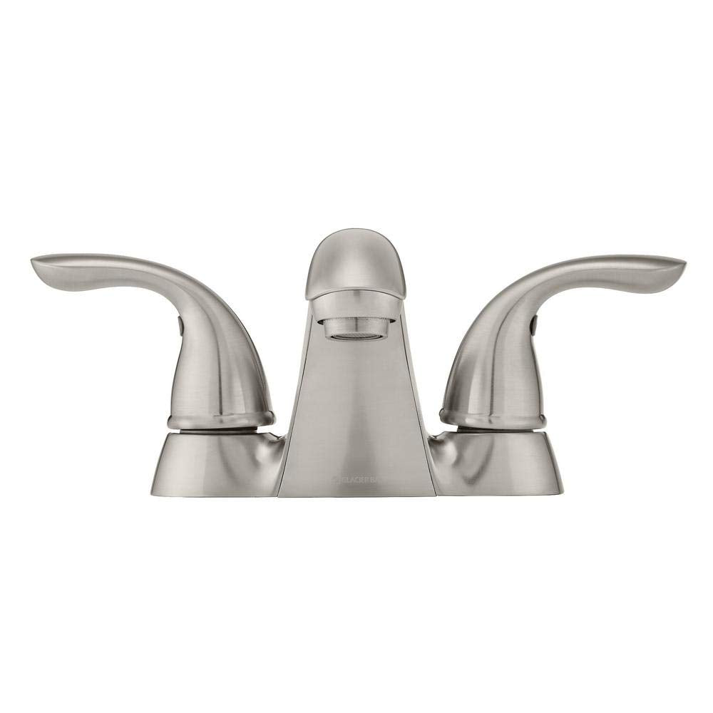 Builders 4 in. Centerset 2-Handle Low-Arc Bathroom Faucet in Brushed Nickel