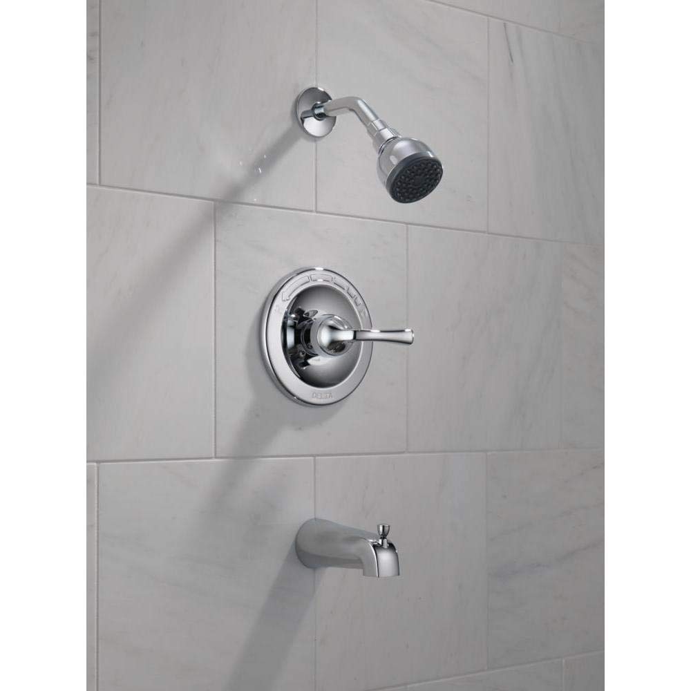 Delta B114900C Foundations Single-Handle 1-Spray Tub and Shower Faucet
