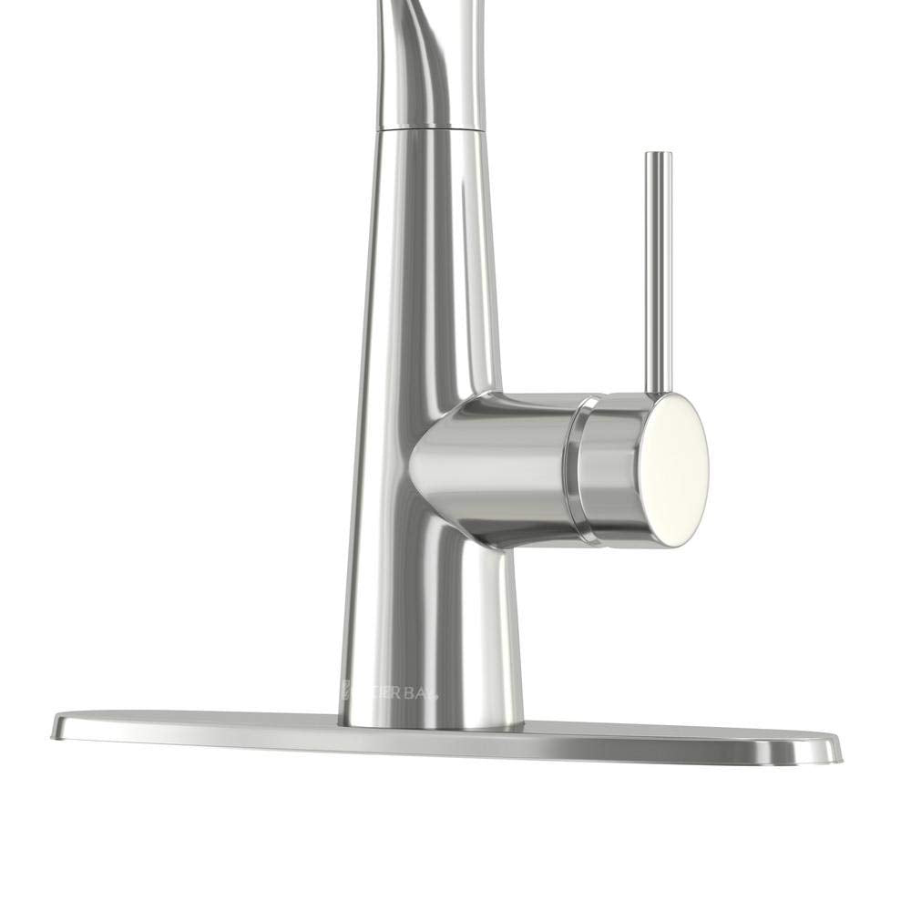 Brenner Commercial Style Single-Handle Pull-Down Sprayer Kitchen Faucet in Chrome Finish