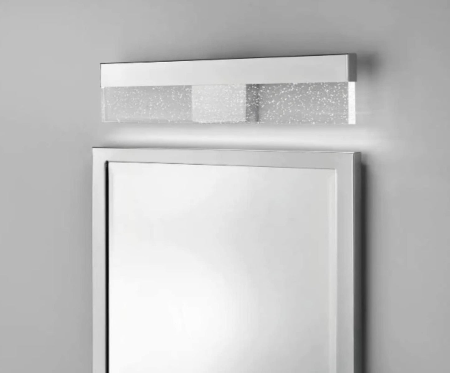 Havelock 22.7 in. 1-Light Chrome Integrated LED Bathroom Vanity Light Bar with Clear Seedy Glass