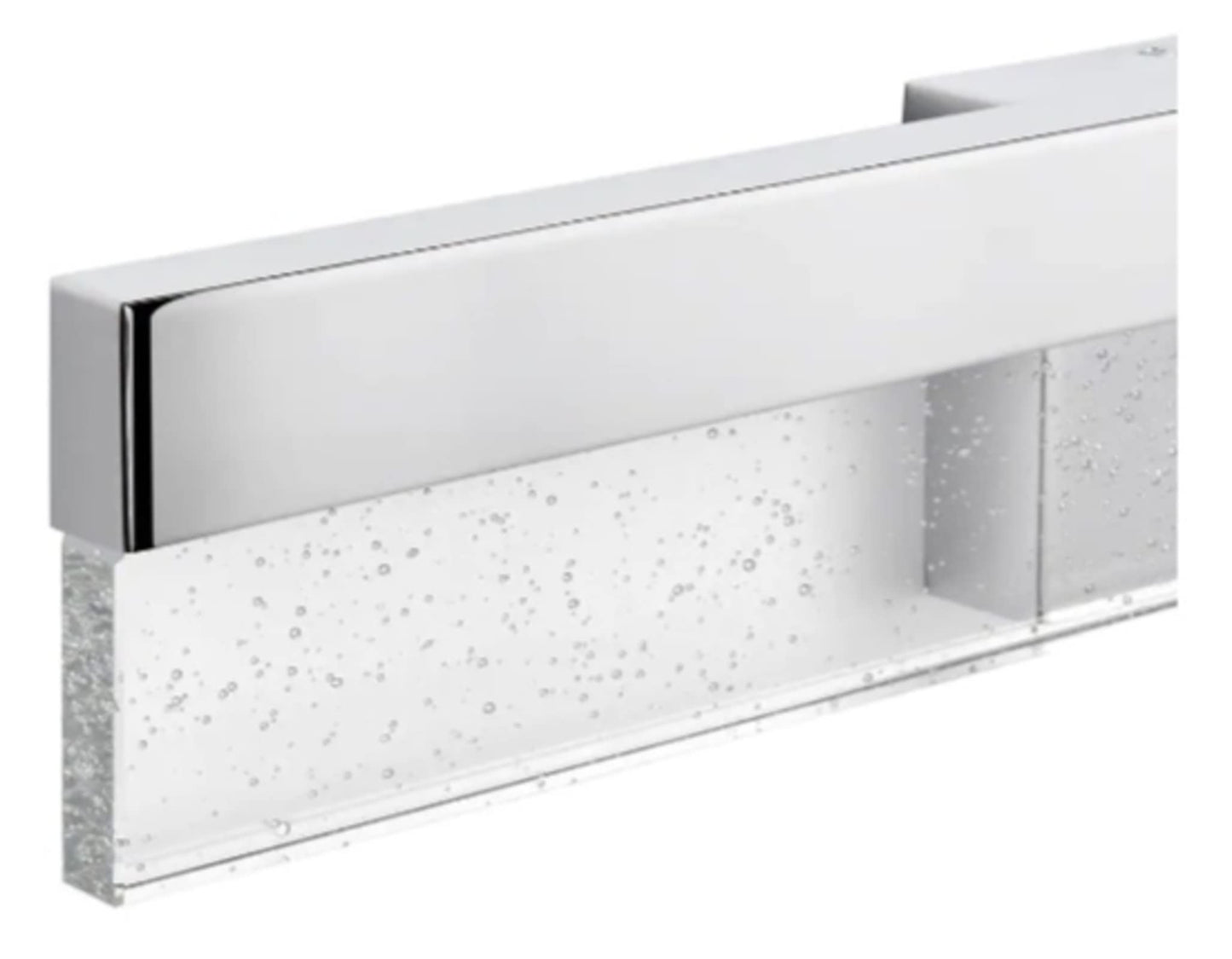 Havelock 22.7 in. 1-Light Chrome Integrated LED Bathroom Vanity Light Bar with Clear Seedy Glass