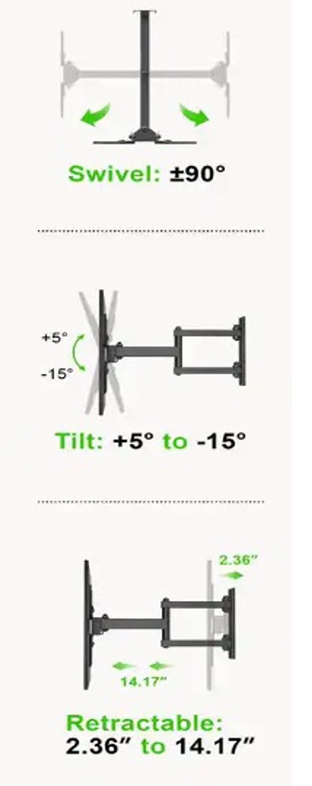 13 in. to 47 in. Full Motion Wall Mount for TVs