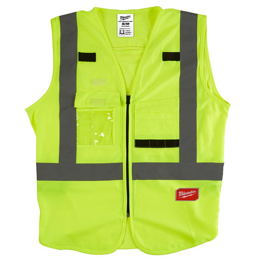 MILWAUKEE'S High Visibility Vest,S/M,Yellow/Green