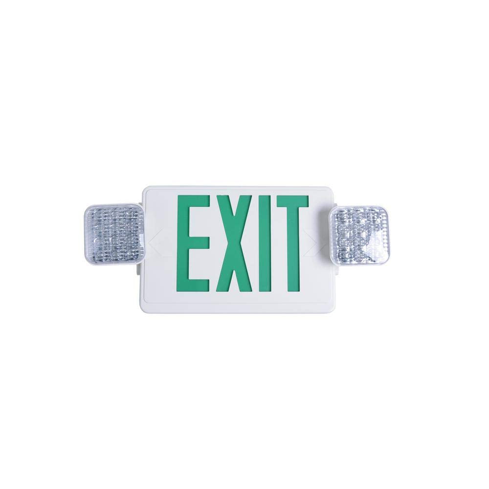 Commercial Electric Combo 14-Watt with NICAD 9.6-Volt Battery White Integrated LED Exit Sign and Emergency Light
