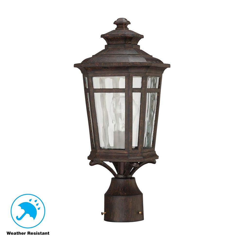 Home Decorators Collection Waterton 1-Light Outdoor Dark Ridge Bronze Post Mount Lantern