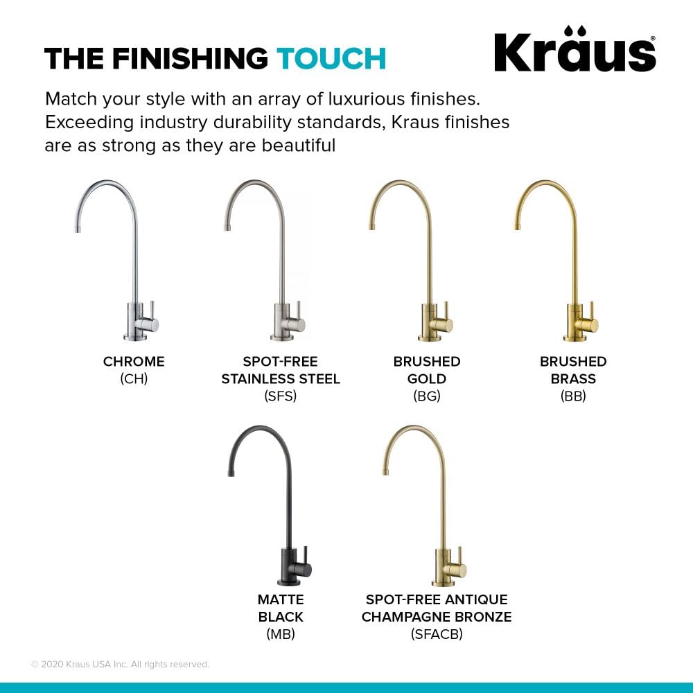 KRAUS Purita 100% Lead-Free Kitchen Water Filter Faucet in Brushed Brass, FF-100BB