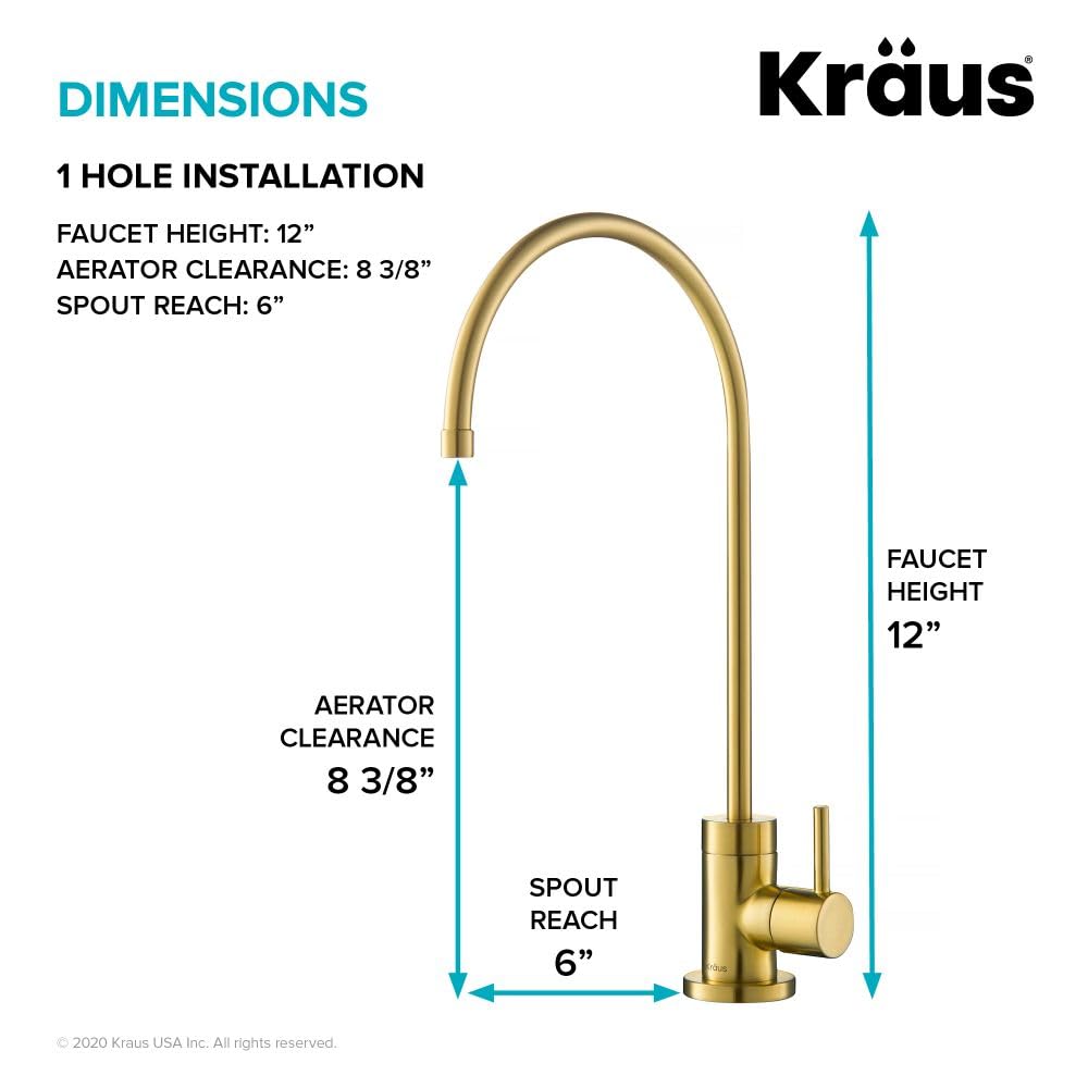 KRAUS Purita 100% Lead-Free Kitchen Water Filter Faucet in Brushed Brass, FF-100BB