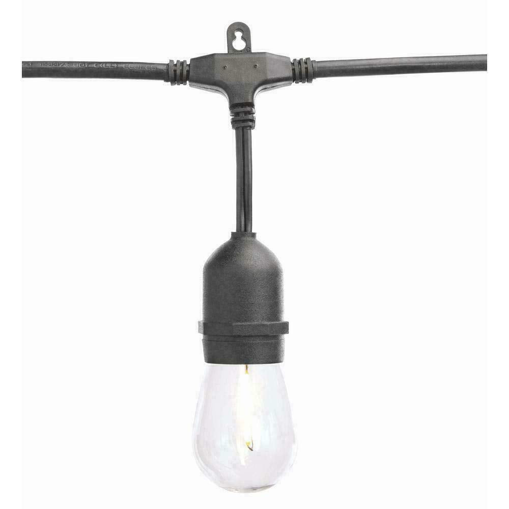 HamptonBayLighting 24-Light Indoor/Outdoor 48 ft. String Light with S14 Single Filament LED Bulbs (24)