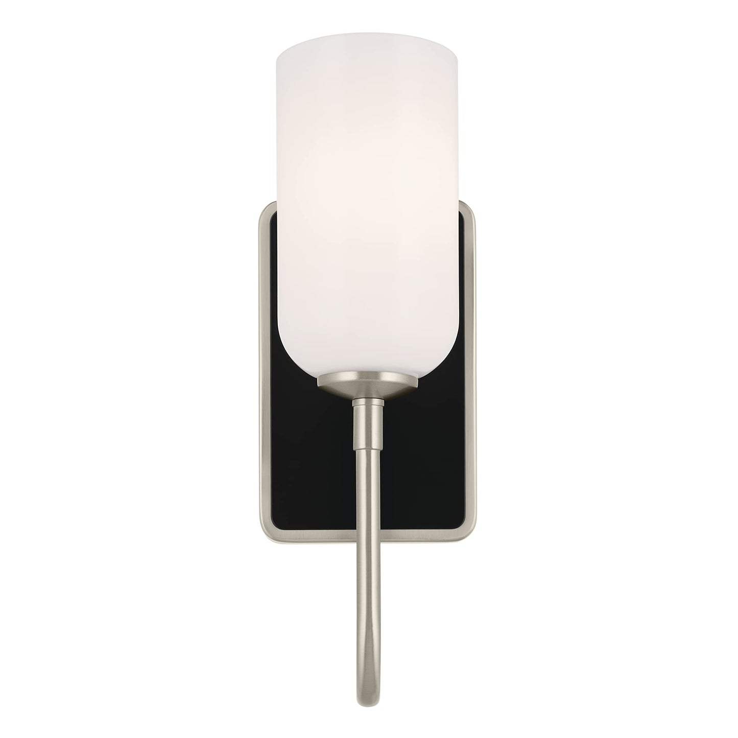 Kichler Solia 13.5 Inch 1 Light Wall Sconce with Opal Glass in Brushed Nickel with Black