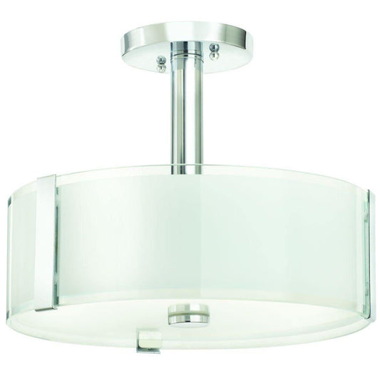 Home Decorators Bourland 14 in. 3-Light Polished Chrome Semi-Flush Mount Kitchen Ceiling Light