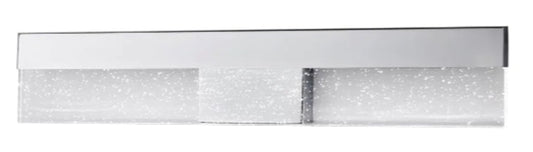 Havelock 22.7 in. 1-Light Chrome Integrated LED Bathroom Vanity Light Bar with Clear Seedy Glass