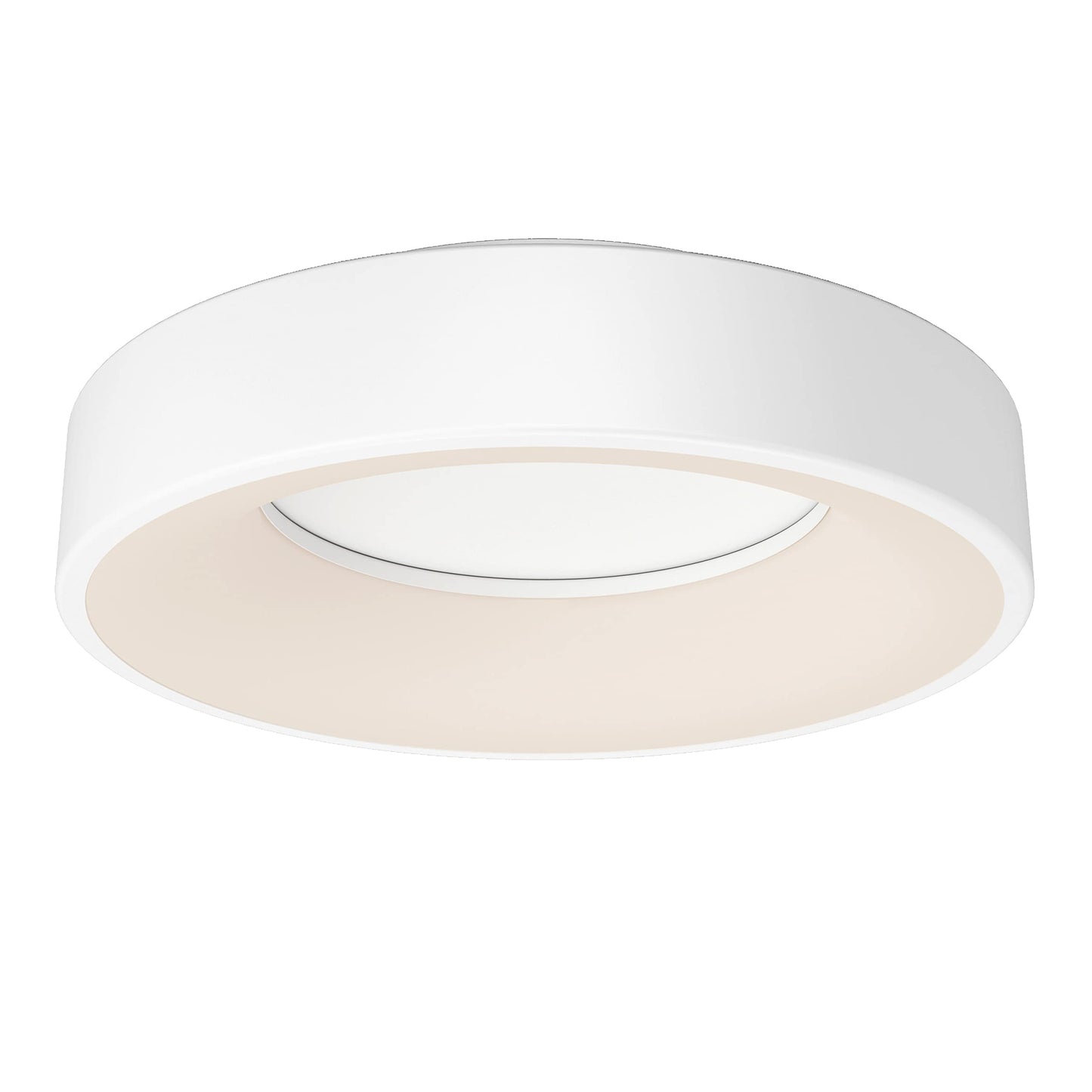 Artika Aiden 17W LED Drum Flush Mount Ceiling Light Fixture, White - 1200 Lumens, Tunable White Technology 2700-3000-3500-4000-5000 Kelvin, No Bulb Required